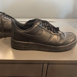 Nike Air Force One Low Top Black/Black - Men's 10